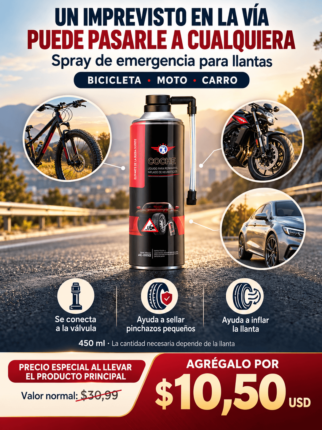 inflador sella pinchazo llanta