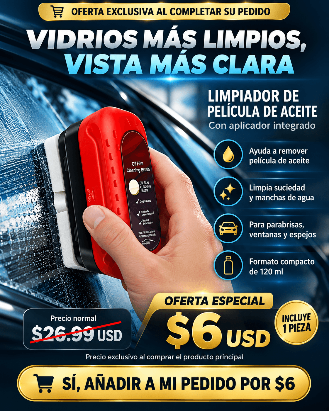 LIMPIADOR DE VIDRIOS MULTIFUNCIONAL