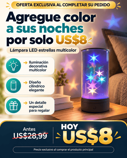 LAMPARA LED ESTRELLAS MULTICOLOR
