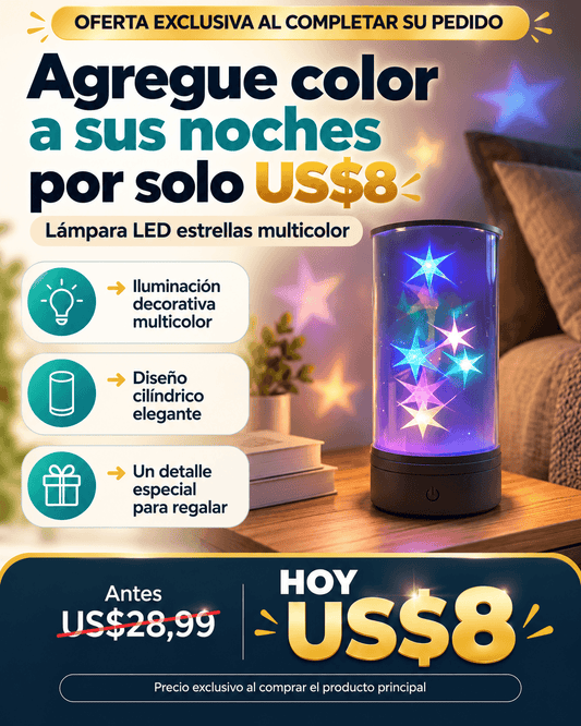 LAMPARA LED ESTRELLAS MULTICOLOR