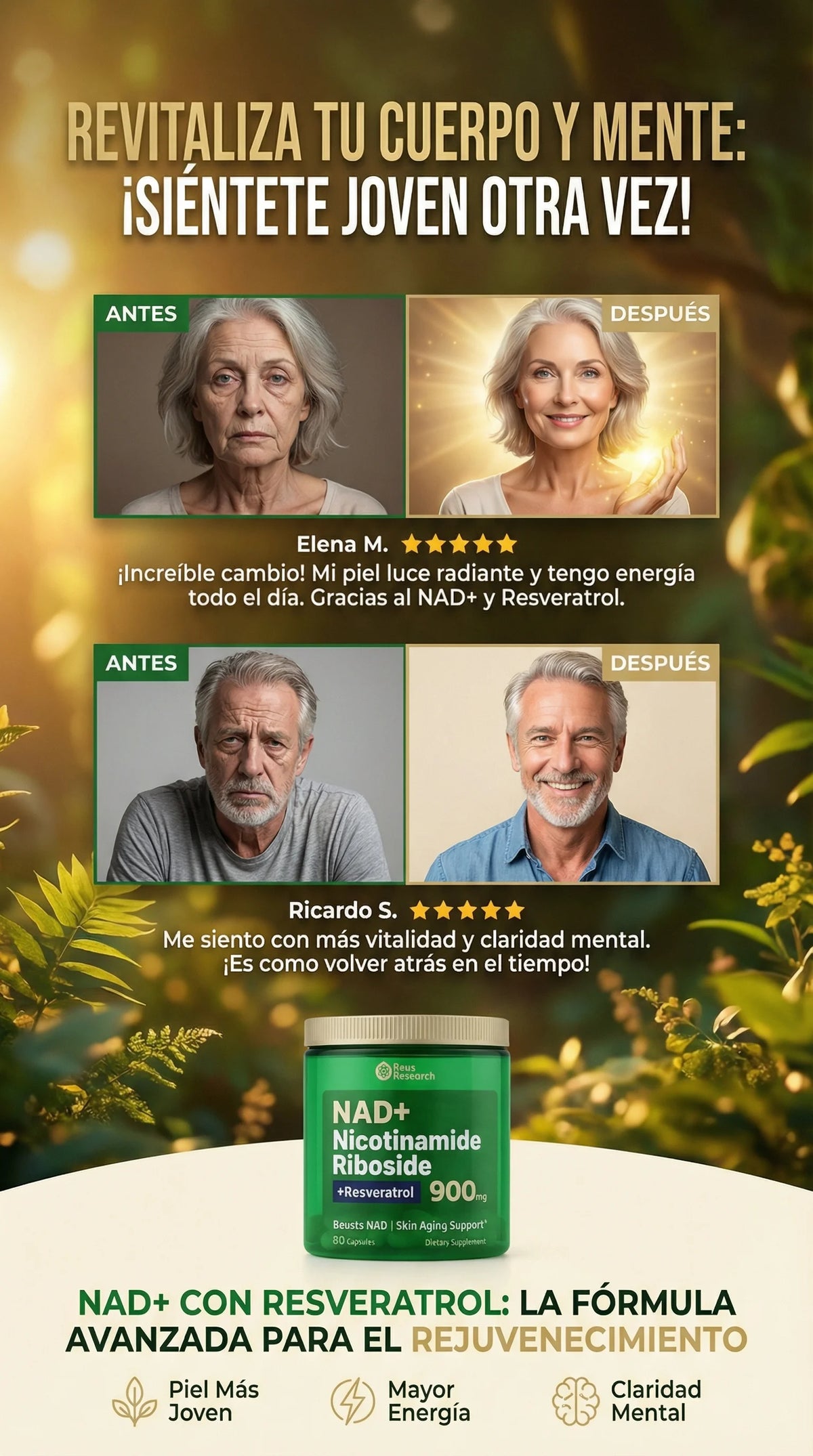 NAD+RESVERATROL LLEVALO POR SOLO $15 USD